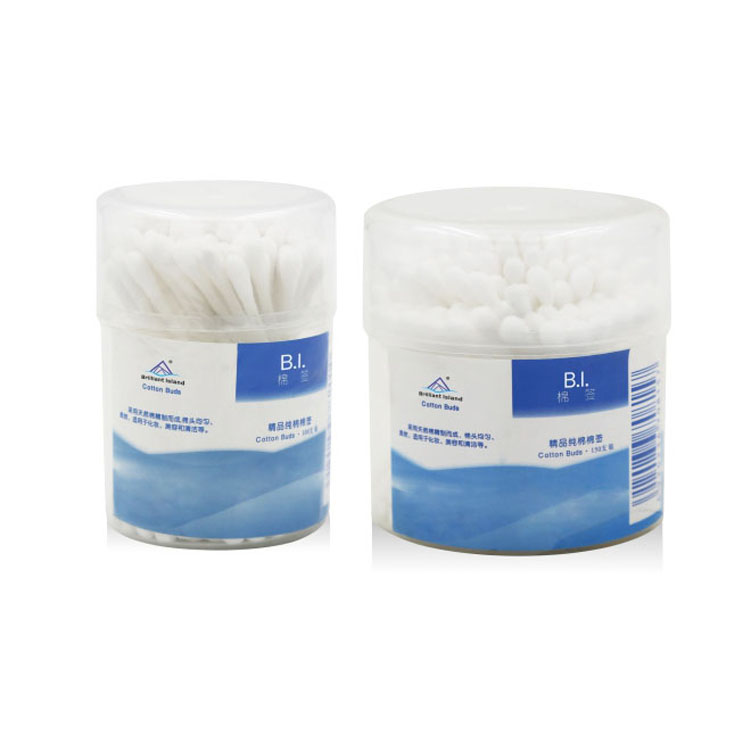 Wood Stick Cotton Buds Plastic Tube Pack